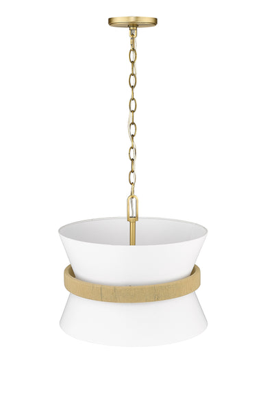 14.1'' Kimbry Vintage Brass 3 Light Pendant