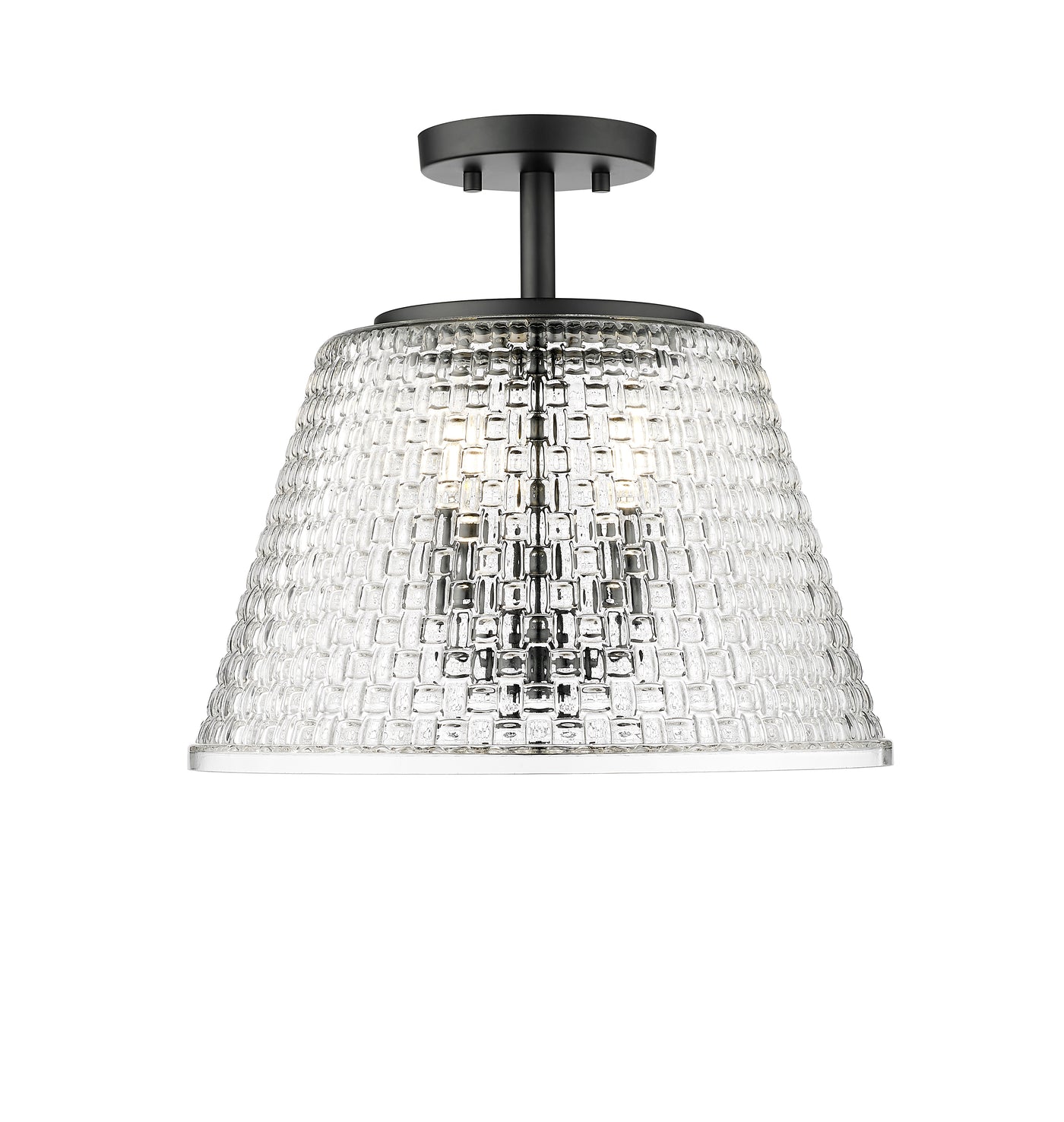 13.5'' Saben Matte Black 3 Light Semi-Flush Mount