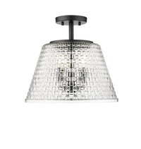 13.5'' Saben Matte Black 3 Light Semi-Flush Mount