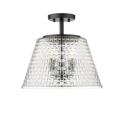 13.5'' Saben Matte Black 3 Light Semi-Flush Mount