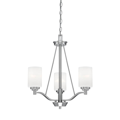 23'' Durham Satin Nickel 3 Light Chandelier