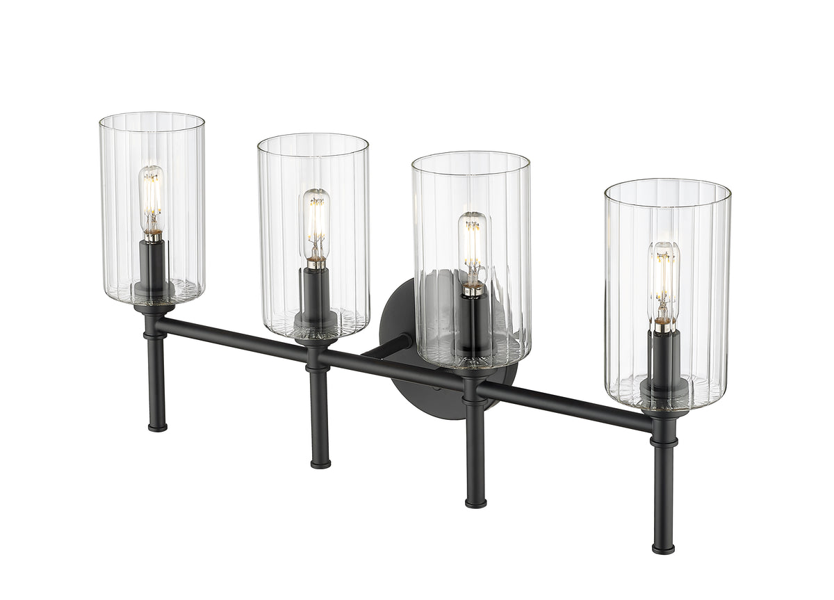 25.5'' Chastine Matte Black 4 Light Bath Vanity