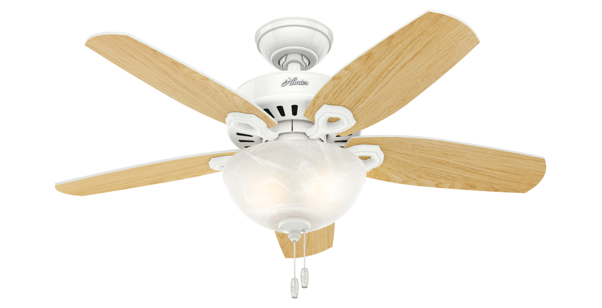 42 inch Builder Snow White Ceiling Fan with LED Light Kit and Pull Chain