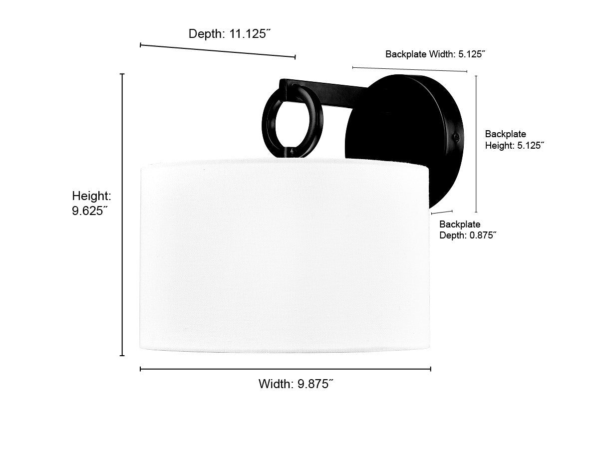 9.88'' Braxstan Matte Black 1 Light Wall Sconce