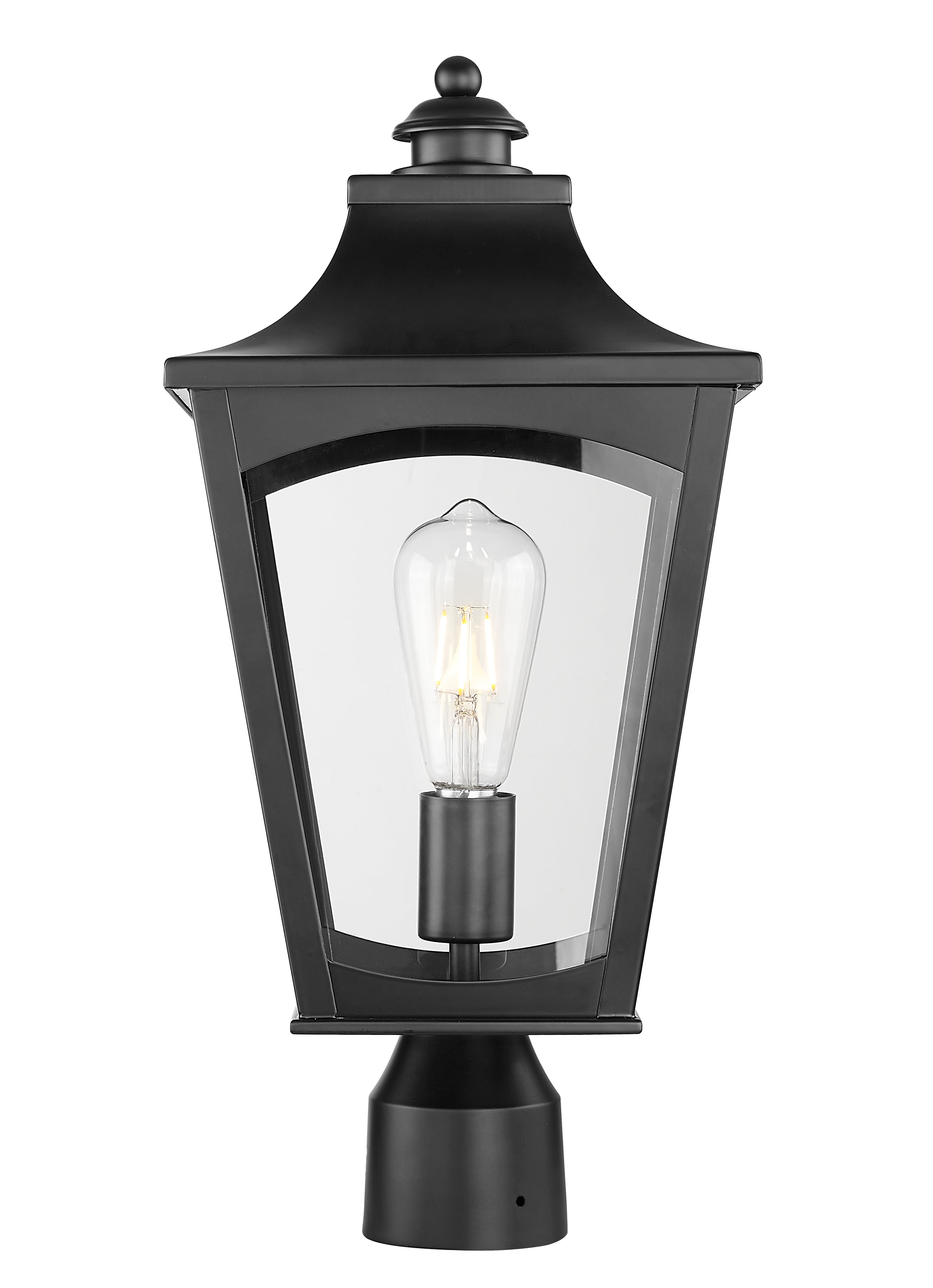 19.5'' Curry Powder Coated Black 1 Light Post Lantern