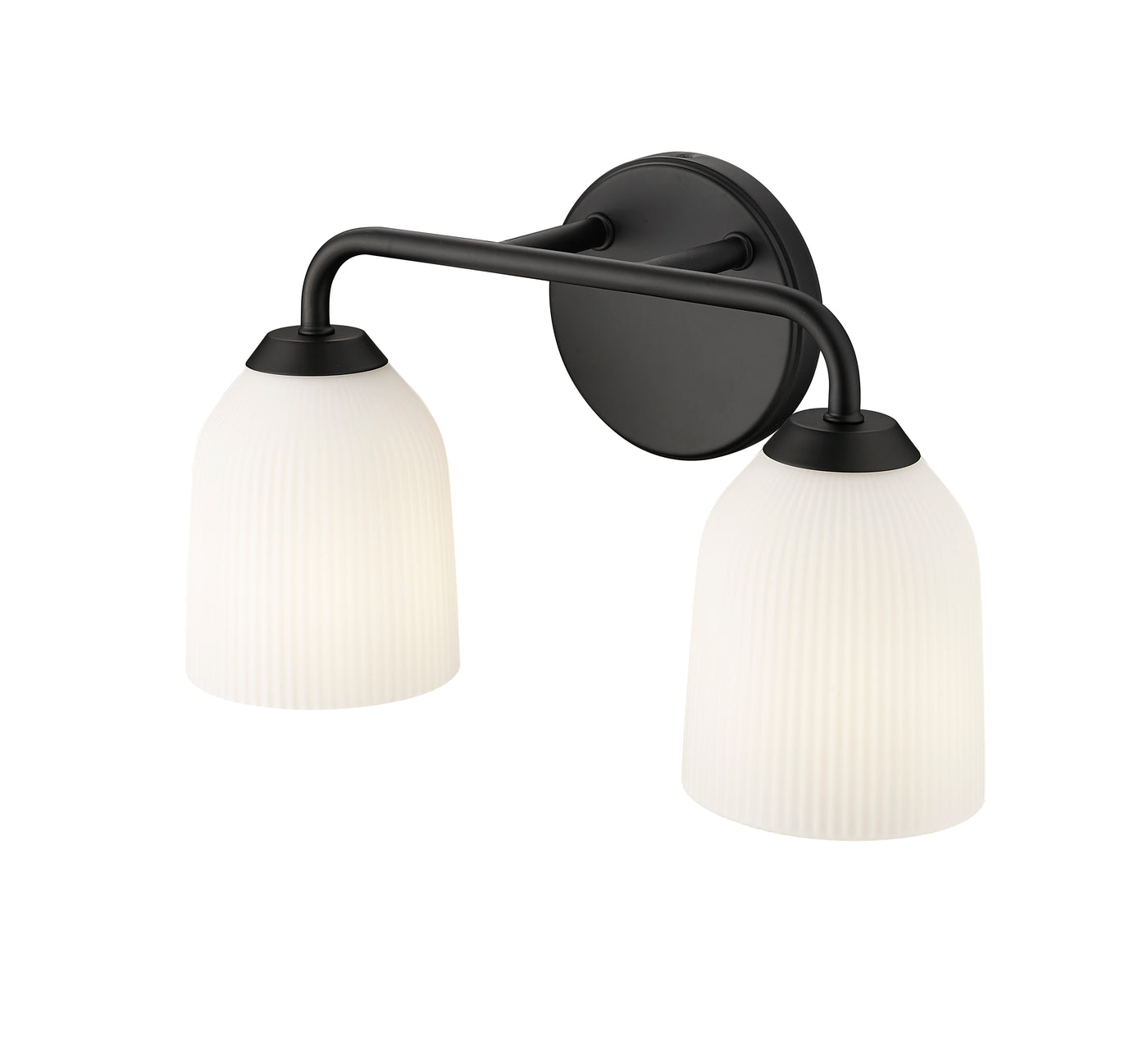 15'' Norah Matte Black 2 Light Bath Vanity
