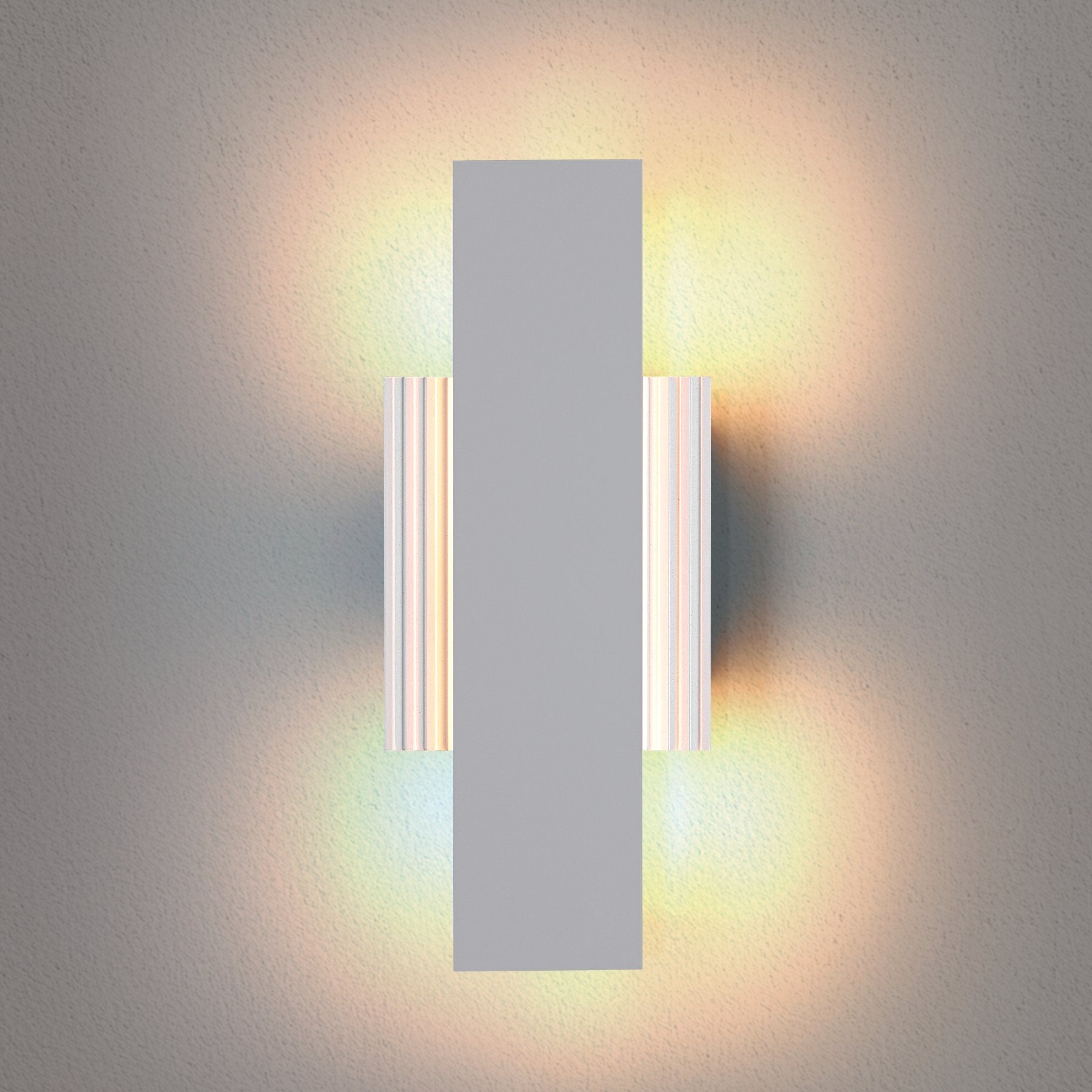 Jacks 15-inch Textured White 5CCT LED Exterior Wall Sconce