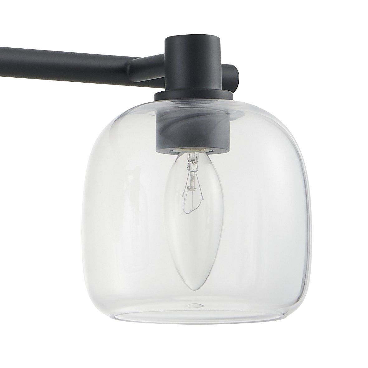 Valentina 24-inch 3-light Matte Black Vanity Light with Clear Glass Shades