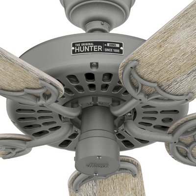 52 inch Original Matte Silver Damp Rated Ceiling Fan and Pull Chain