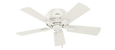 42 inch Crestfield Fresh White Low Profile Ceiling Fan with LED Light Kit and Pull Chain