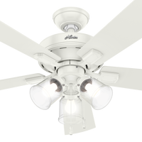 52 inch Crestfield Fresh White Ceiling Fan with LED Light Kit and Pull Chain