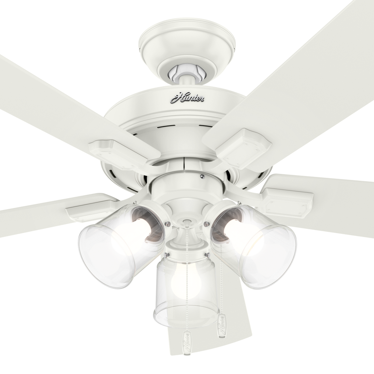 52 inch Crestfield Fresh White Ceiling Fan with LED Light Kit and Pull Chain