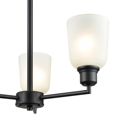 53.22'' Amberle Matte Black 3 Light Chandelier