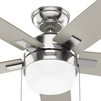 52 inch Anisten Brushed Nickel Ceiling Fan with LED Light Kit and Pull Chain