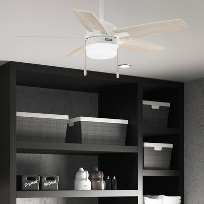 44 inch Anisten ENERGY STAR® Fresh White Ceiling Fan with LED Light Kit and Pull Chain