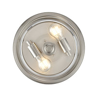 13-inch Strayhan Brushed Nickel 2-Light Clear Glass Flush Mount Ceiling Light