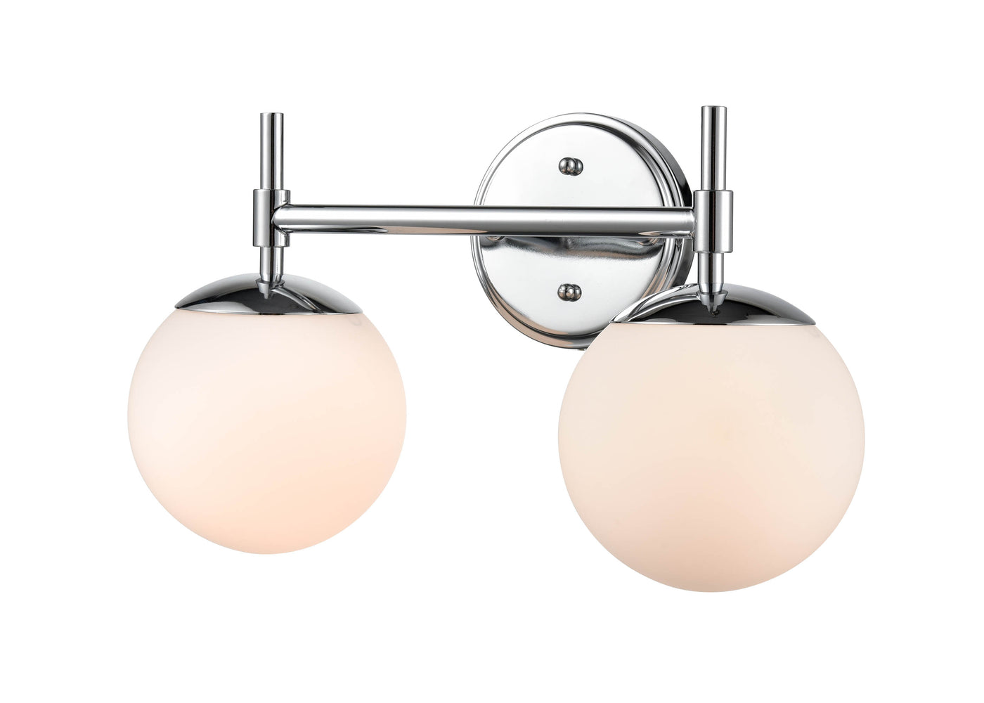 15.5-inch Chrome 2-Light Opal Glass Bathroom Vanity Light
