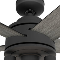 52 inch Lochemeade Matte Black Ceiling Fan with LED Light Kit and Handheld Remote