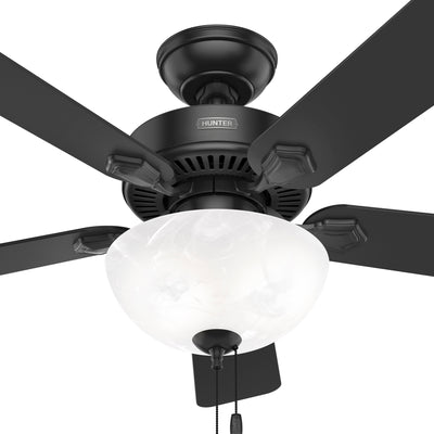 44 inch Swanson ENERGY STAR® Matte Black Ceiling Fan with LED Light Kit and Pull Chain