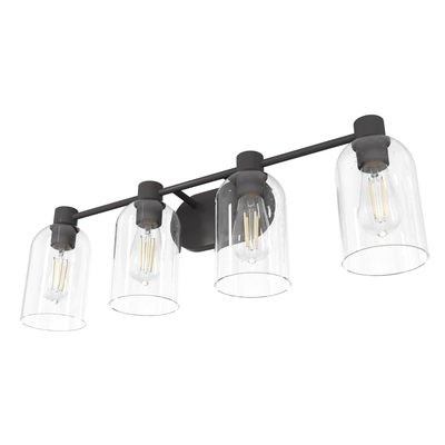Lochemeade 28.5-inch 4-light Noble Bronze Vanity Light with Seeded Glass