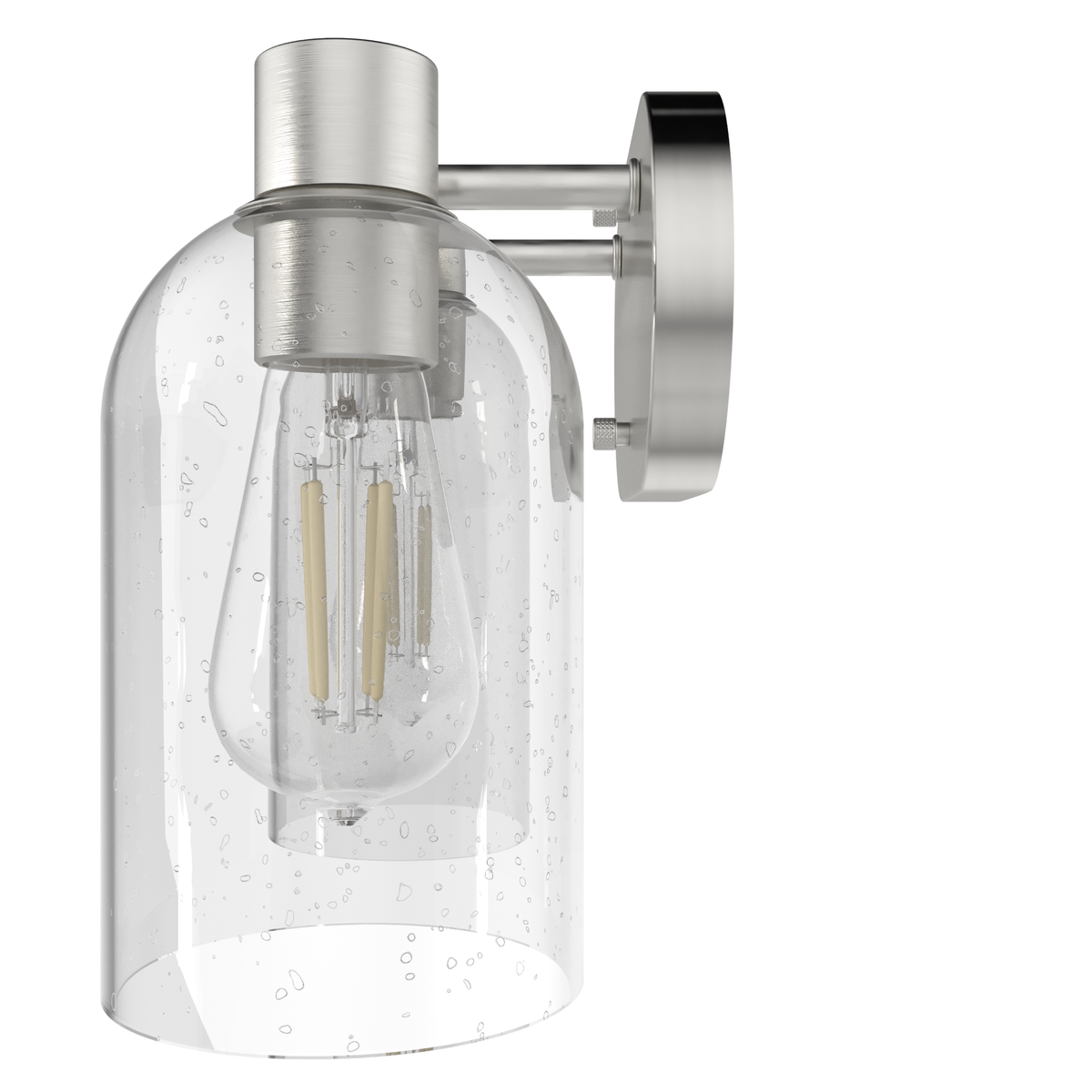 Lochemeade 12.5-inch 2-light Brushed Nickel Vanity Light with Seeded Glass