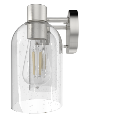 Lochemeade 12.5-inch 2-light Brushed Nickel Vanity Light with Seeded Glass