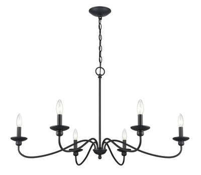 20.5'' Delvona Matte Black 6 Light Chandelier