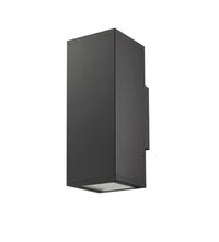 12.62-inch Vegas Powder Coated Black 2-Light Outdoor Wall Sconce