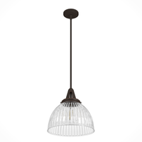 Cypress Grove 13-inch 1-light Onyx Bengal Industrial Pendant with Clear Holophane Glass