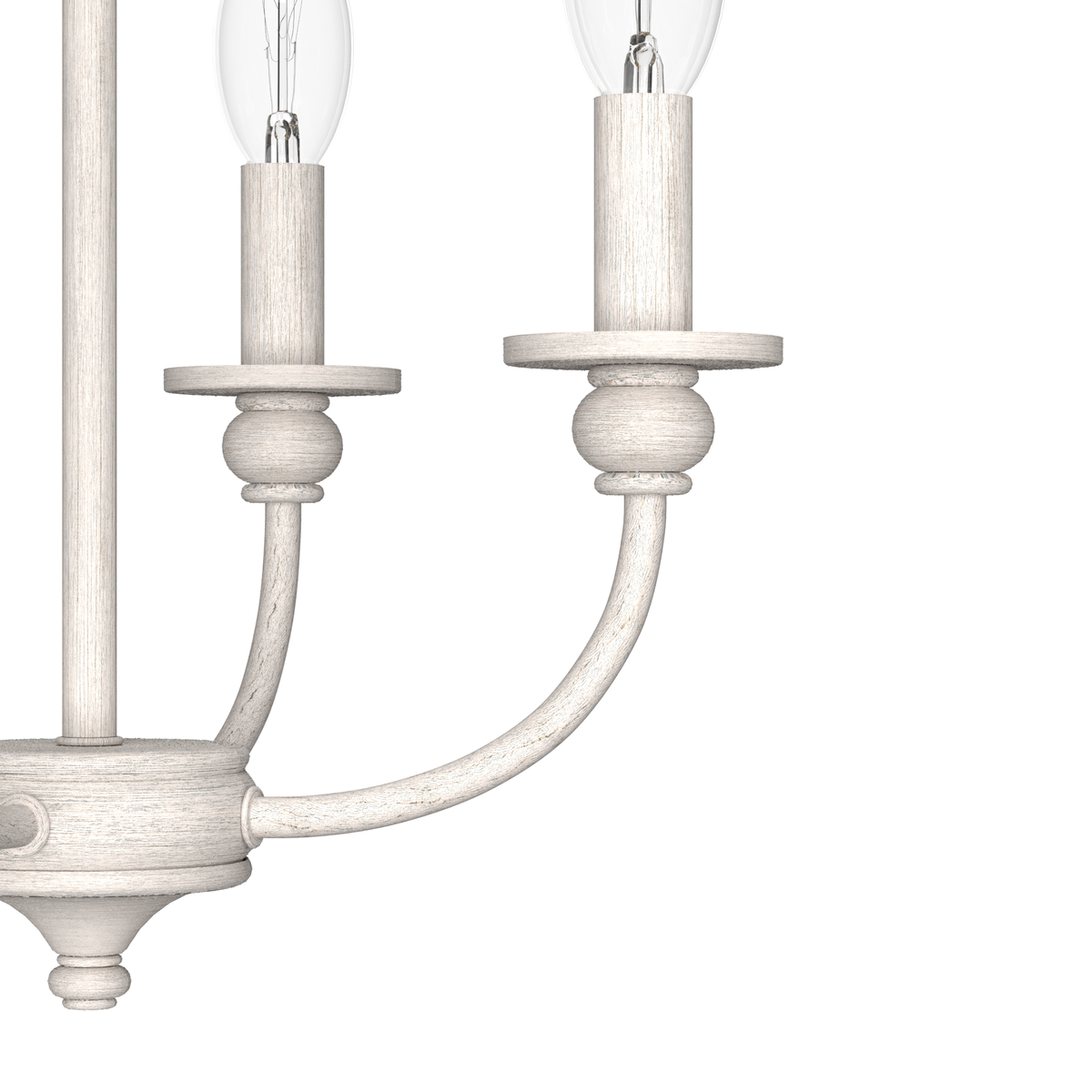 Southcrest 13-inch 4-light Distressed White Semi-Flush Mount