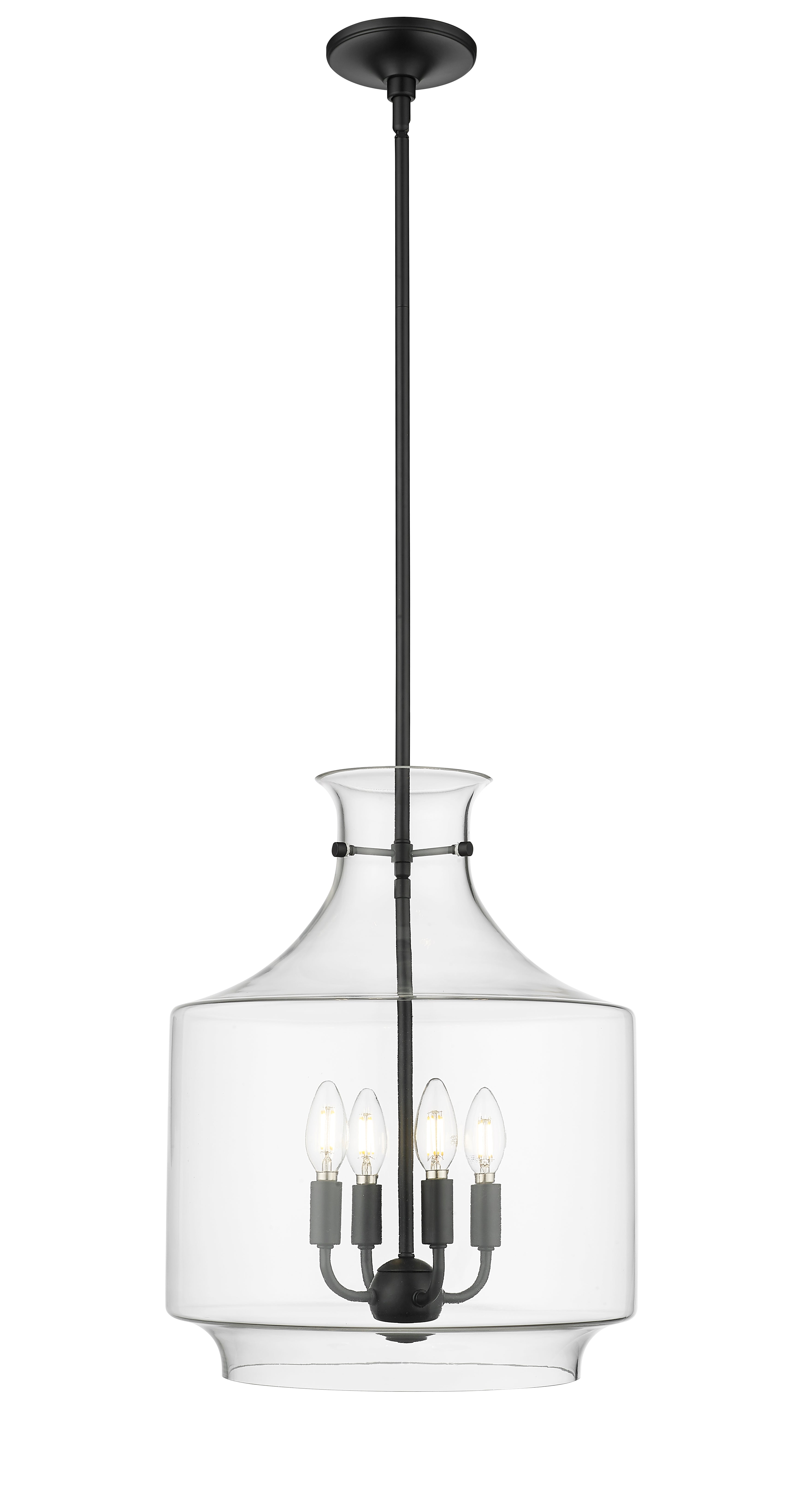 19'' Mahannah Matte Black 4 Light Pendant