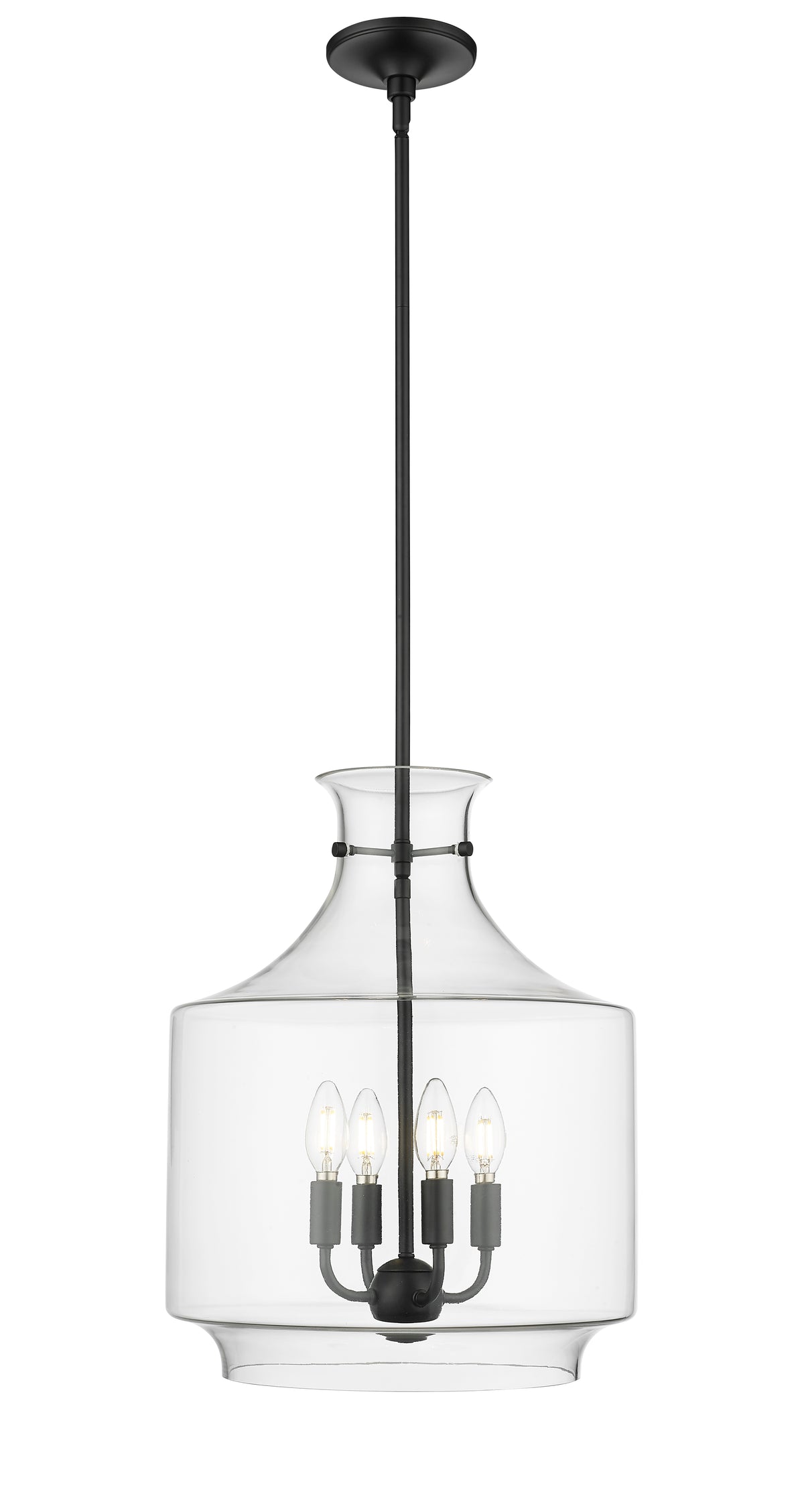 19'' Mahannah Matte Black 4 Light Pendant