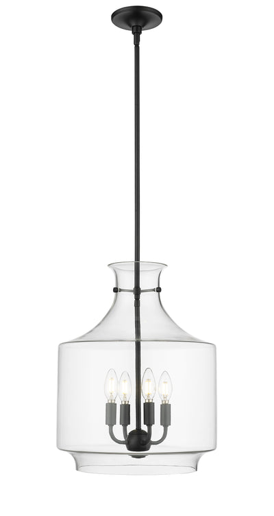19'' Mahannah Matte Black 4 Light Pendant