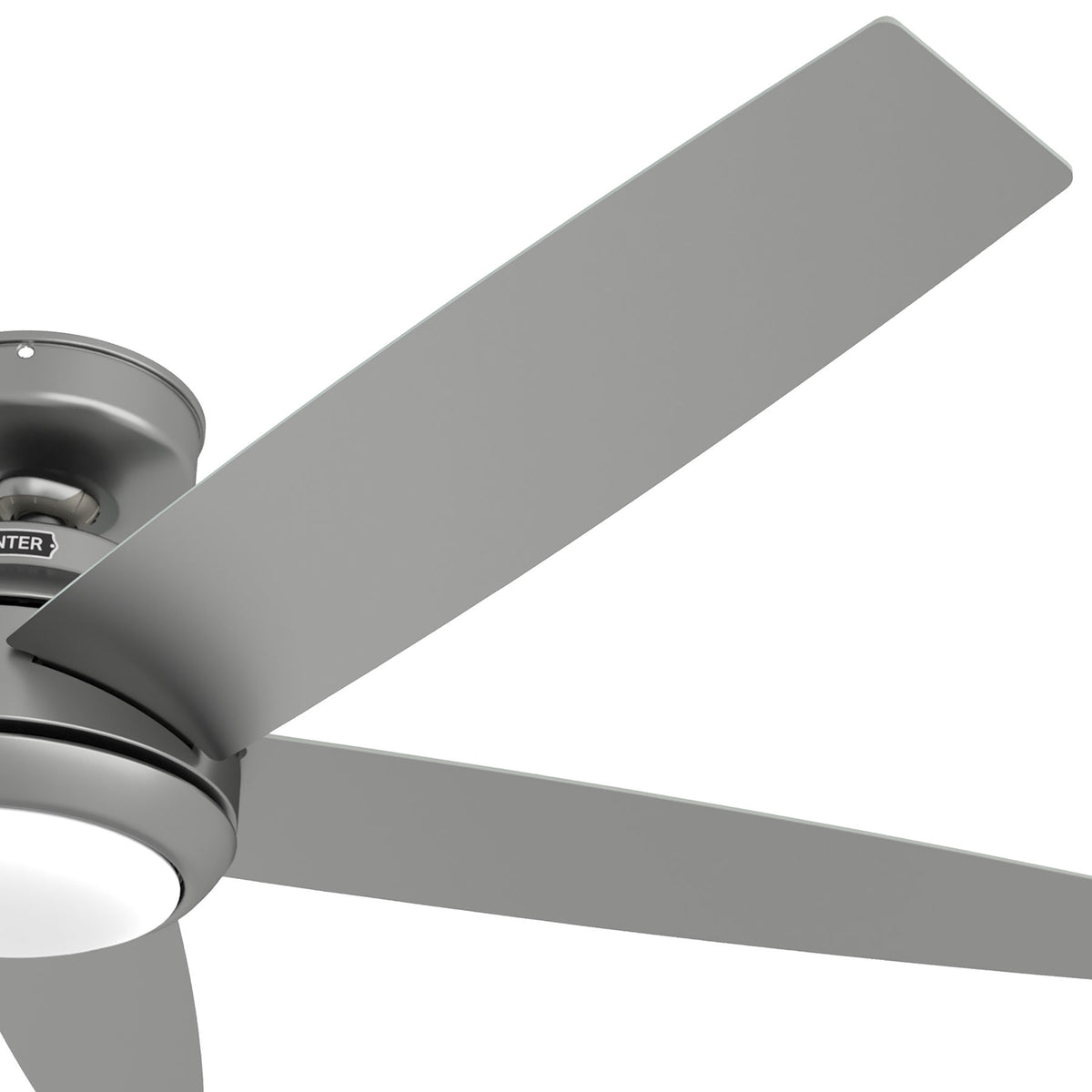 52 inch Zayden Matte Silver Ceiling Fan with LED Light Kit and Handheld Remote