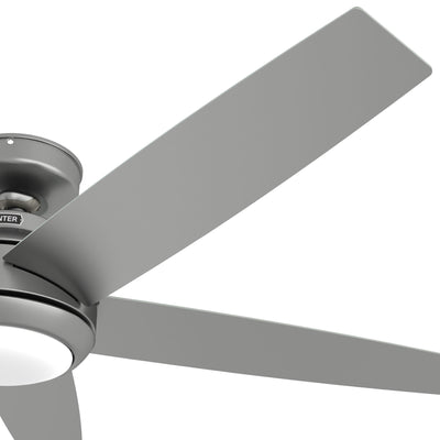 52 inch Zayden Matte Silver Ceiling Fan with LED Light Kit and Handheld Remote