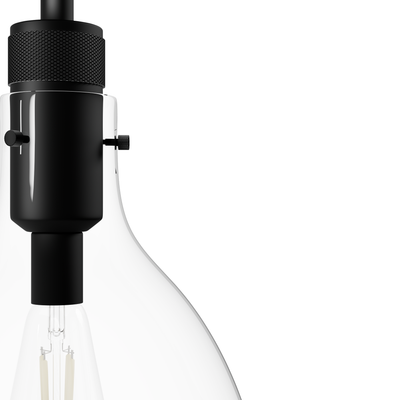 Van Nuys 13-inch 1-light Matte Black Industrial Pendant with Clear Glass
