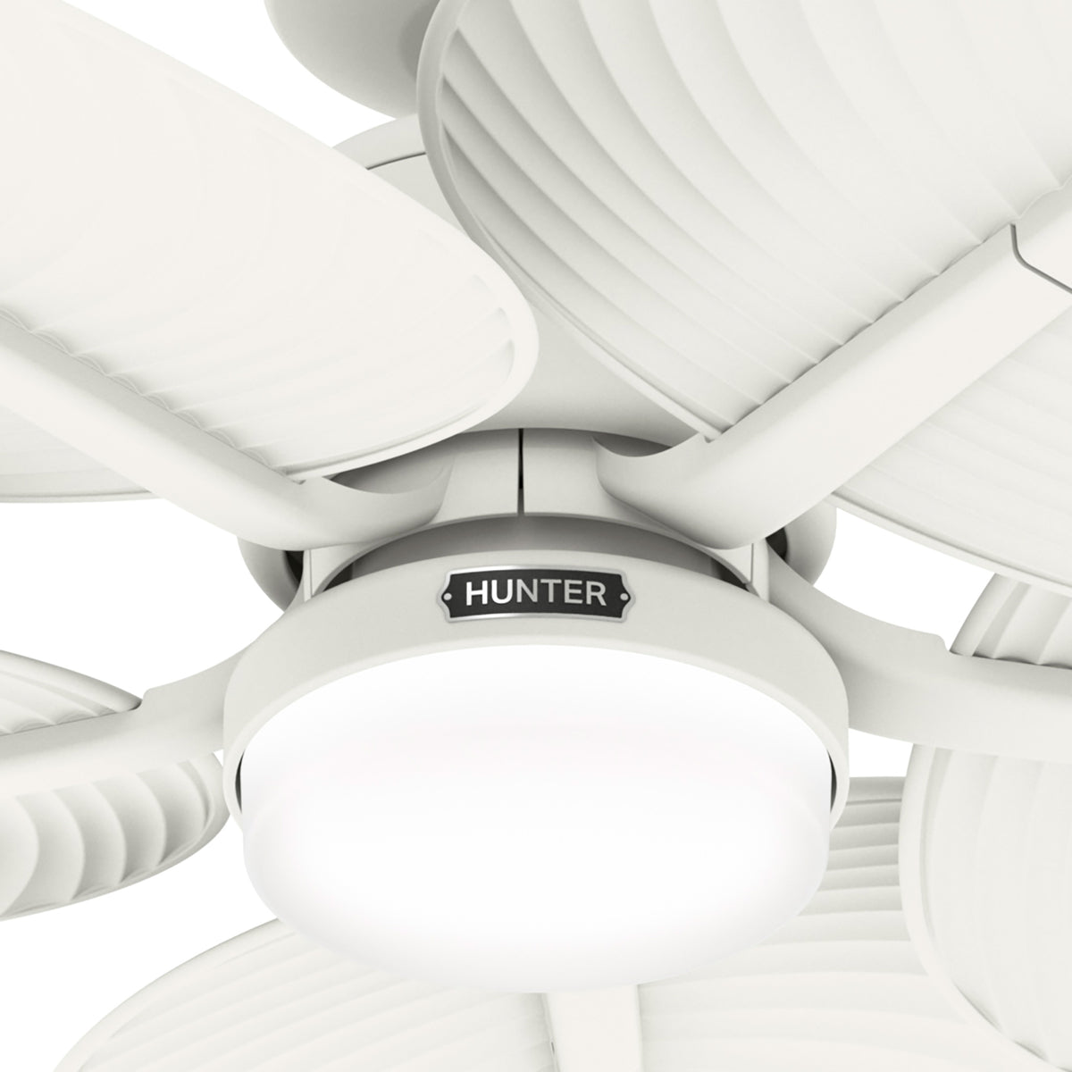 52 inch Tropic View Matte White Damp Rated Ceiling Fan with LED Light Kit and Wall Control