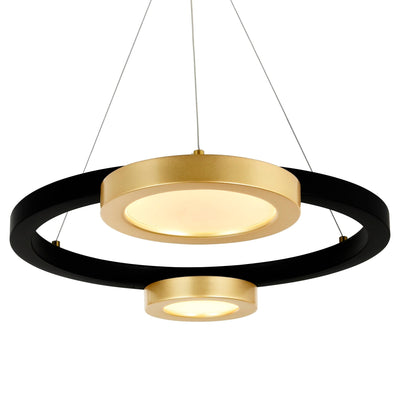 Deux Lunes Integrated LED 20in Black Chandelier