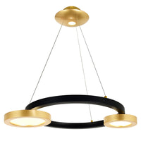 Deux Lunes Integrated LED 20in Black Chandelier