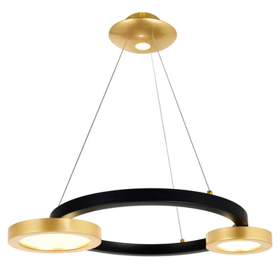 Deux Lunes Integrated LED 20in Black Chandelier