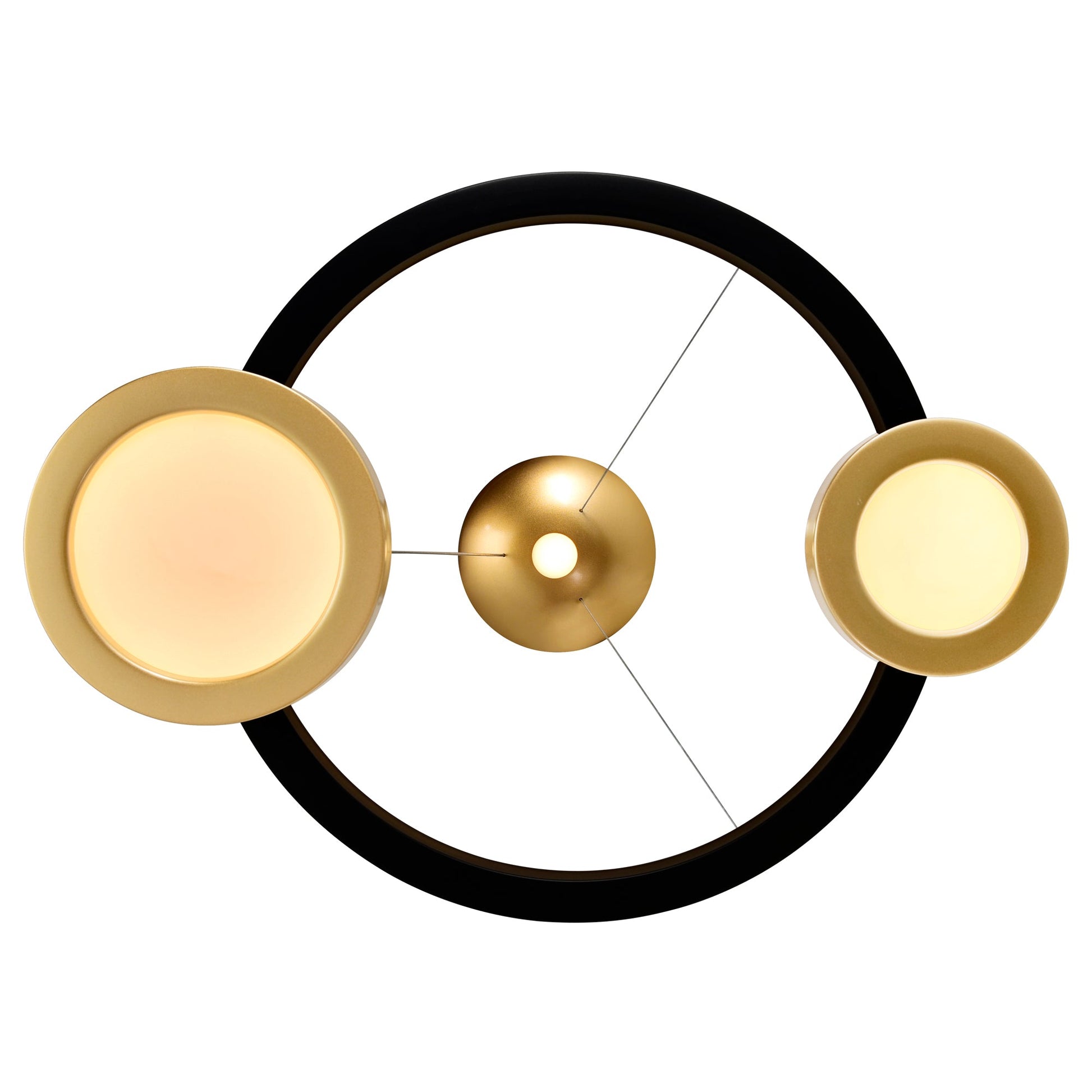 Deux Lunes Integrated LED Black Chandelier