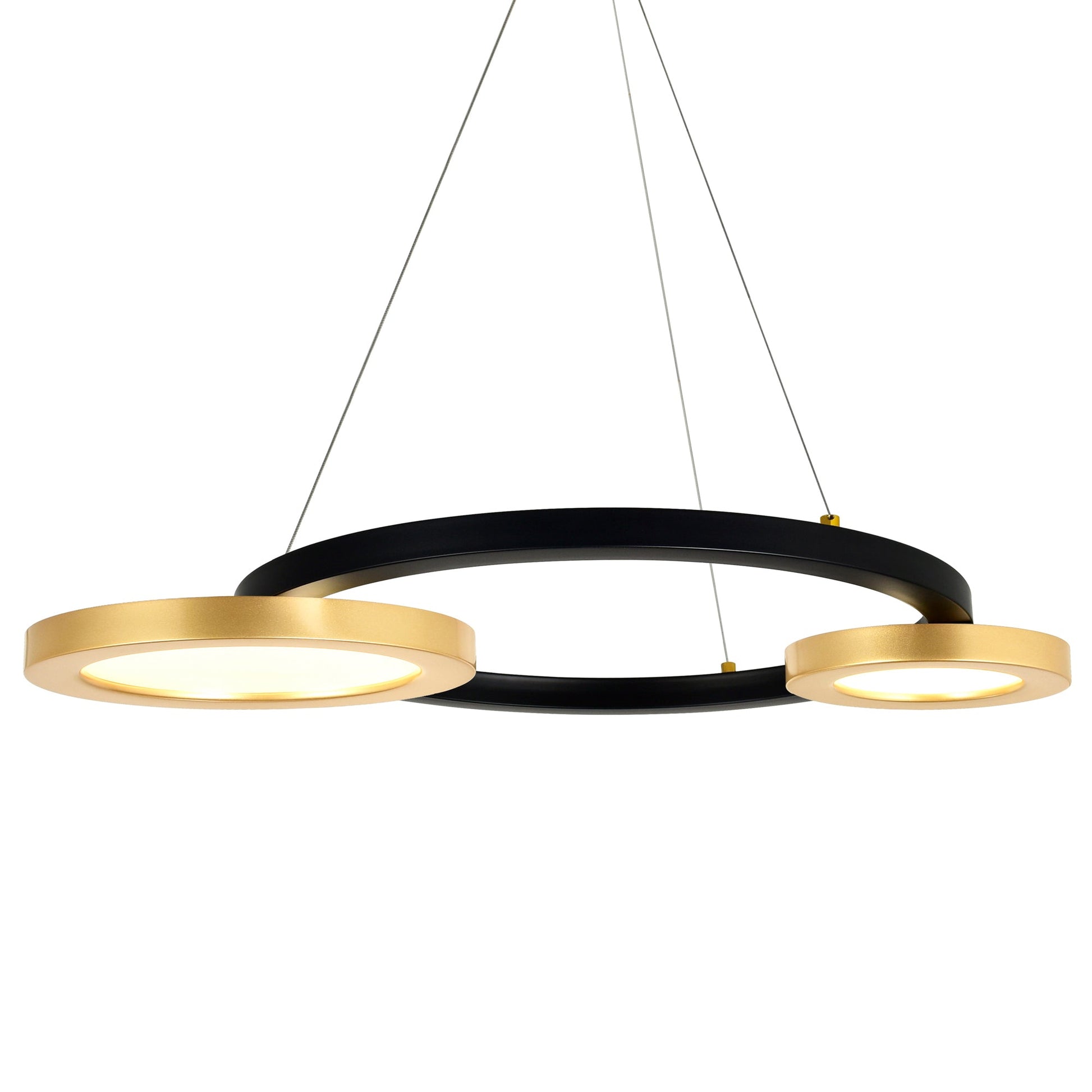 Deux Lunes Integrated LED Black Chandelier