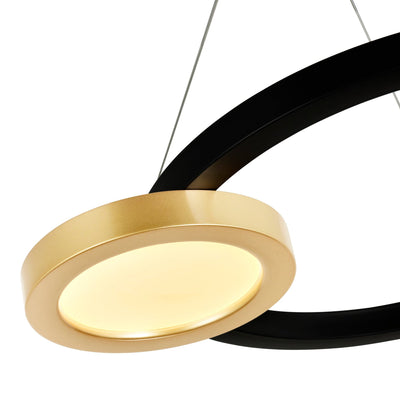 Deux Lunes Integrated LED Black Chandelier