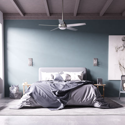 52 inch Zayden Matte Silver Ceiling Fan with LED Light Kit and Handheld Remote