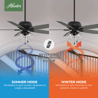 60 inch Dondra ENERGY STAR® Matte Black Ceiling Fan with LED Light Kit and Pull Chain