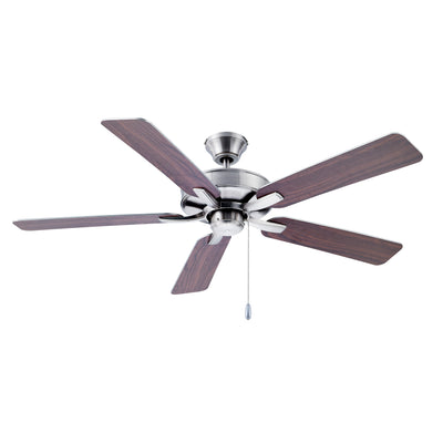 52 Inch Coltstaff AC Brushed Nickel Indoor Ceiling Fan 5-Blade Reversible