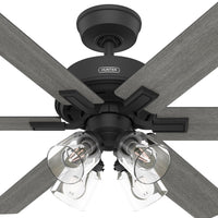 52 inch Fonthill ENERGY STAR® HunterExpress Matte Black Ceiling Fan with LED Light Kit and Handheld Remote