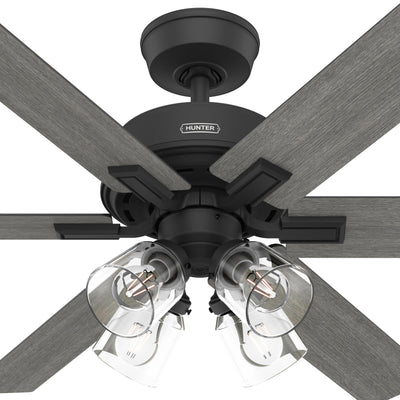 52 inch Fonthill ENERGY STAR® HunterExpress Matte Black Ceiling Fan with LED Light Kit and Handheld Remote