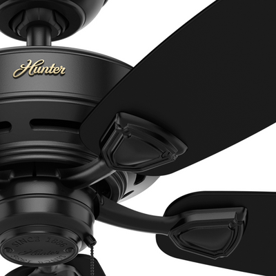 48 inch Sea Wind Matte Black Damp Rated Ceiling Fan and Pull Chain