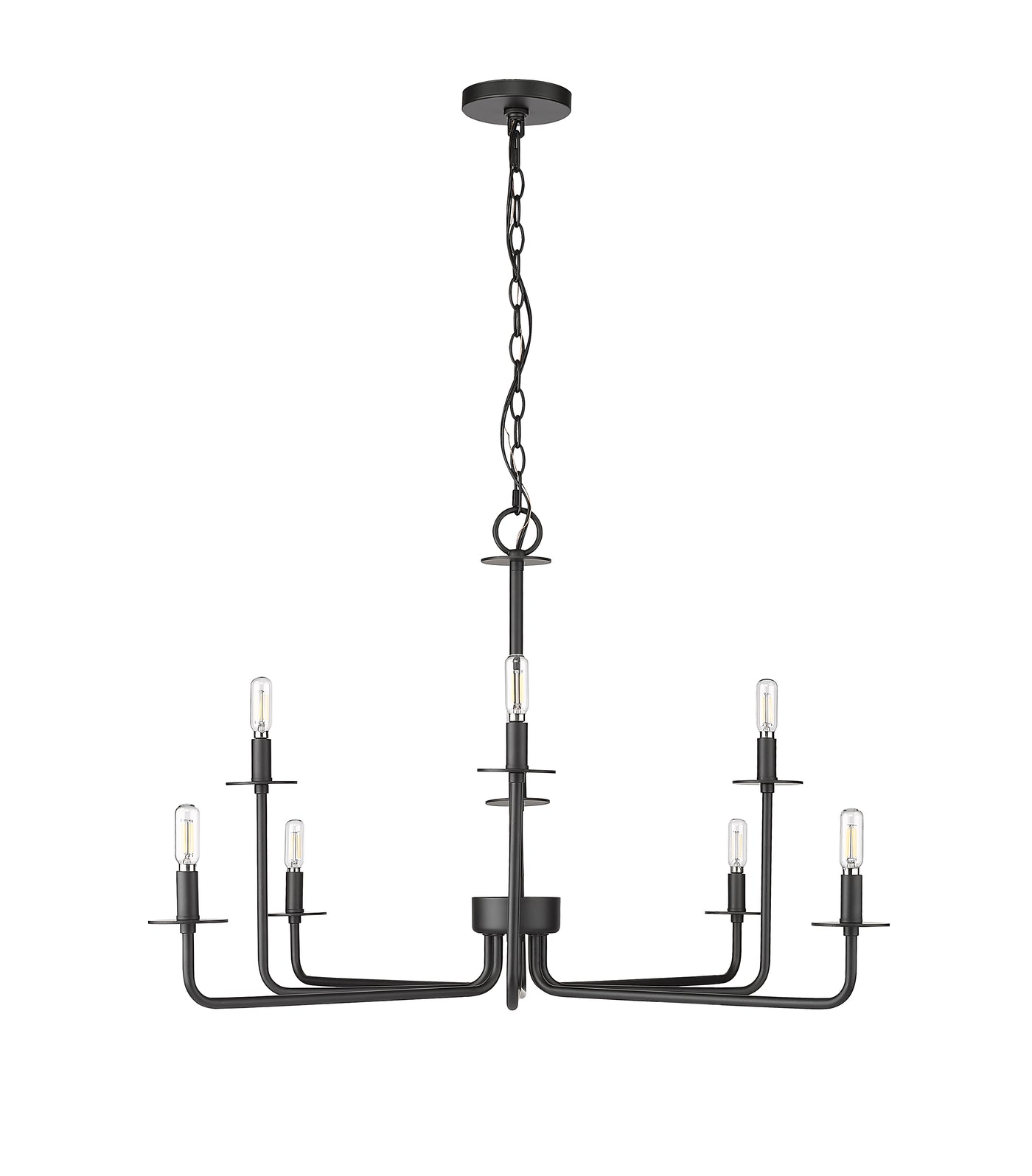 22'' Marceline Matte Black 8 Light Chandelier